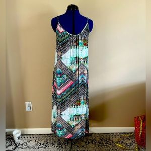 TYSA boho maxi sundress in beautiful, unique pattern with adjustable straps
